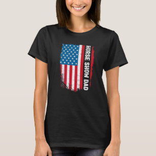 T-shirt Papa de Show Équestre Amérique Drapeau États-Unis 
