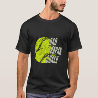 T-shirt Papa de softball Papaw entraîneur