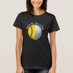 T-shirt Papa De Son Fille Enfants Golf Softball Player