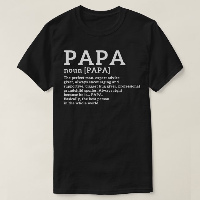 T-shirt Papa définition amusante (Design devant)