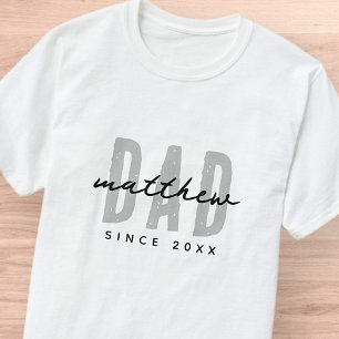 T-shirt Papa Depuis 20XX Moderne Simple Preppy
