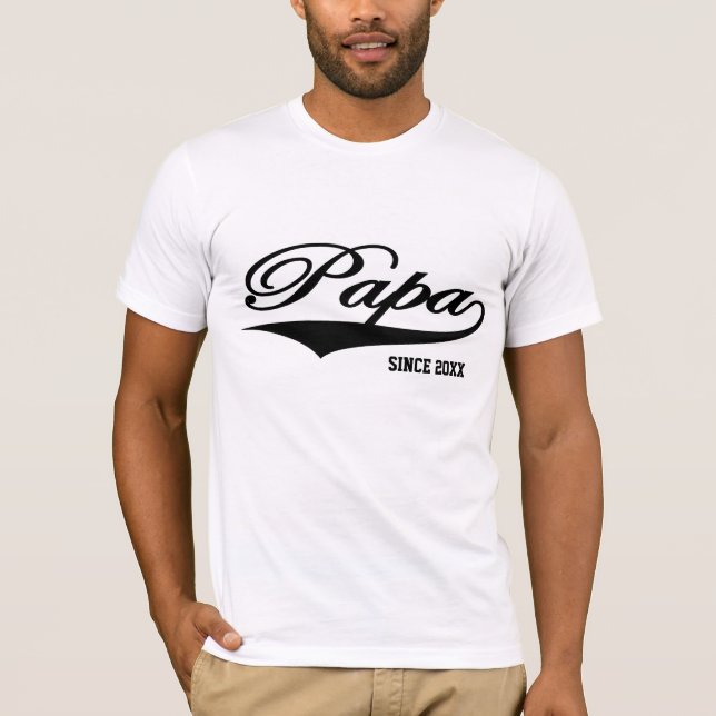 T-shirt Papa depuis 20XX (personnalisable) (Devant)