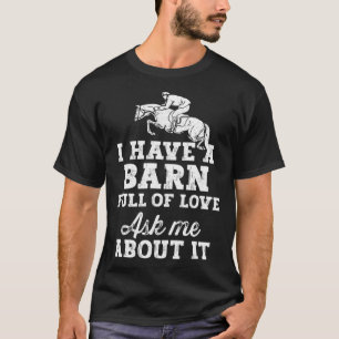 T-shirt Papa d'équitation équestre a une grange pleine de