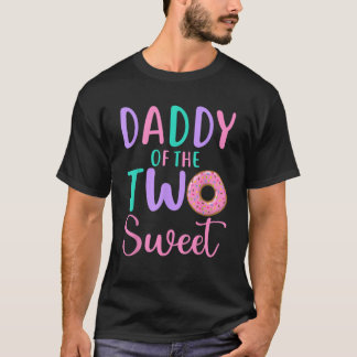 T-shirt Papa des deux doux papa 2e anniversaire fille Donu