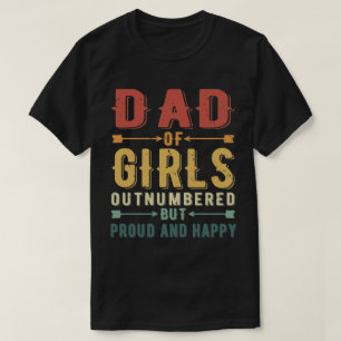 T-shirt Papa Des Filles En Nombre Supérieur Mais Fier Et