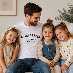 T-shirt Papa des Filles Fête des Pères Outnumber