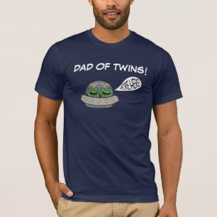 T-shirt Papa des jumeaux "nous sommes ici ! "
