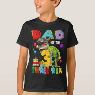 T-shirt Papa des trois Rex 3e anniversaire garçon dinosaur