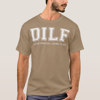 T-shirt Papa DILF Ded Impliqué Aimer Père Citer Tee