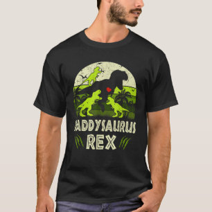 T-shirt Papa Dinosaur T Rex Daddysaurus 3 enfants qui corr