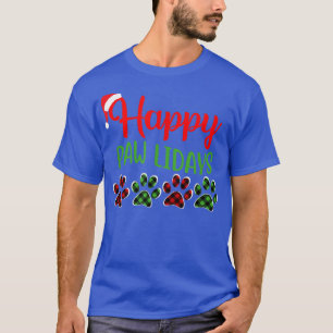 T-shirt Papa dog Maman Happy Pawlidays Merry Christmas Hol