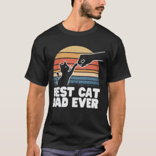 T-shirt Papa Drôle Vintage Rétro Chat Frapper Poing Meille