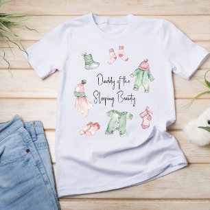 T-shirt Papa du baby shower de beauté endormi