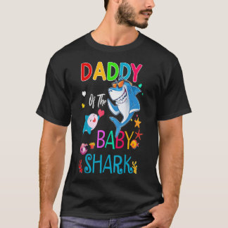 T-shirt Papa Du Bébé Requin Anniversaire Garçon, Fille, En