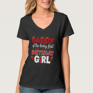 T-shirt Papa du Berry Premier Anniversaire Fille fraise