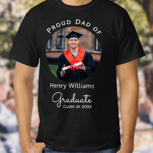 T-shirt Papa du diplômé Photo personnalisée de jour de rem
