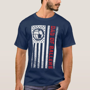 T-shirt Papa du drapeau américain de volleyeur de football