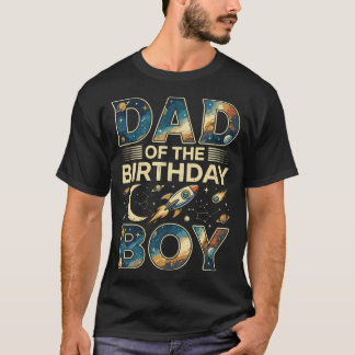 T-shirt Papa du garçon d'anniversaire Astronaute spatial A