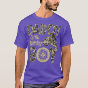 T-shirt Papa du garçon d'anniversaire Dirt Bike 4ème anniv