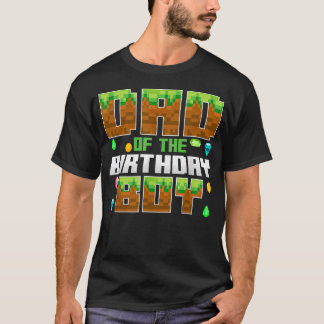 T-shirt Papa du garçon d'anniversaire joueur vidéo Pixel