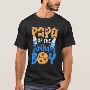 T-shirt Papa du garçon d'anniversaire Milk and Cookies 1er