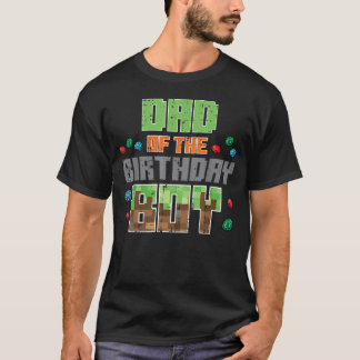 T-shirt Papa du garçon d'anniversaire Pixel Gaming Fête d'