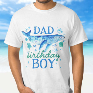 T-shirt Papa du garçon d'anniversaire sous la baleine de m