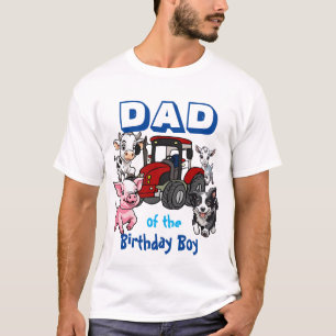 T-shirt Papa du garçon fêté Animaux de la ferme