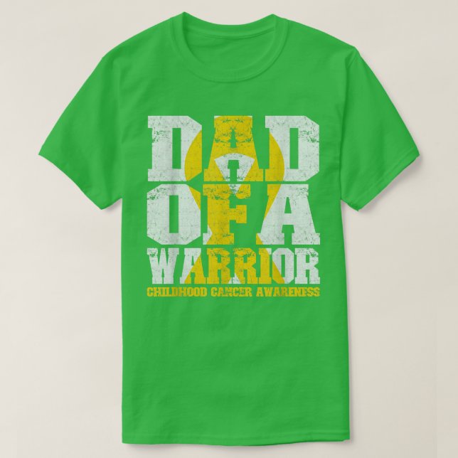 T-shirt Papa d'un guerrier Cancer de l'enfant T Chemise Ru (Design devant)