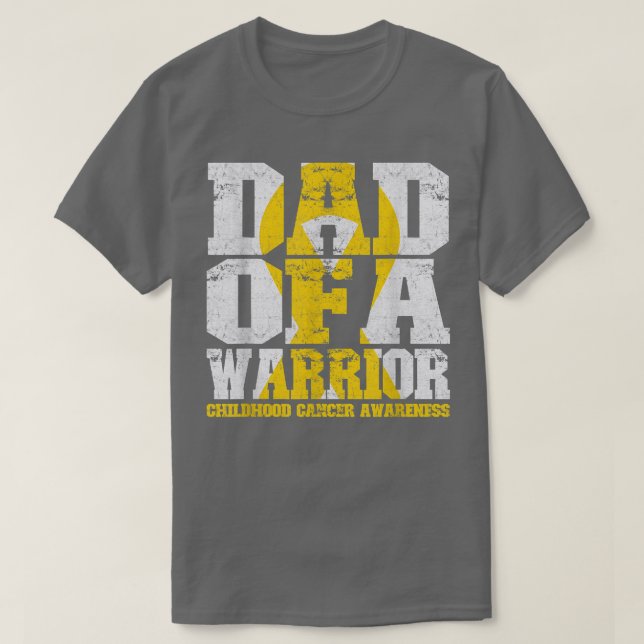 T-shirt Papa d'un guerrier Cancer de l'enfant T Chemise Ru (Design devant)