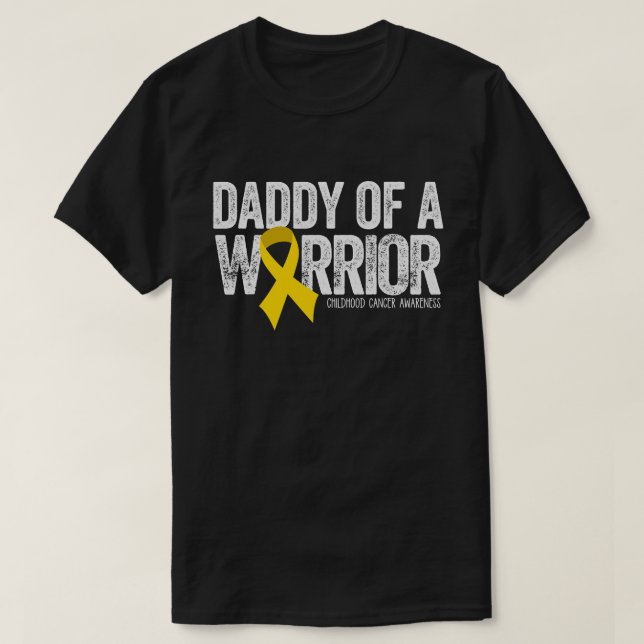 T-shirt Papa d'un guerrier Enfance Cancer papa (Design devant)