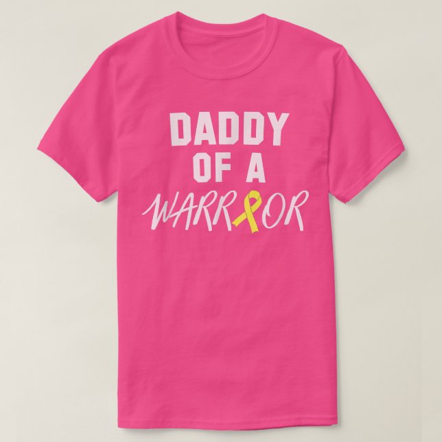 T-shirt Papa d'un guerrier, Shi de sensibilisation au canc (Design devant)