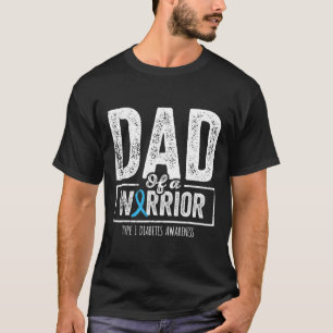 T-shirt Papa D'Un Guerrier Type 1 Diabète Sensibilisation 