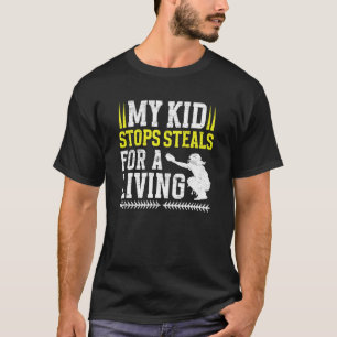 T-shirt Papa d'un receveur de softball enfant Receveur de 