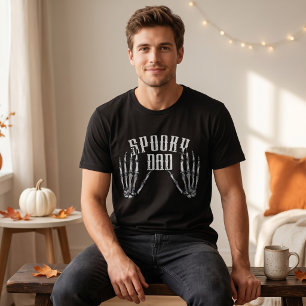 T-shirt Papa Effrayant Vintage Squelette Halloween