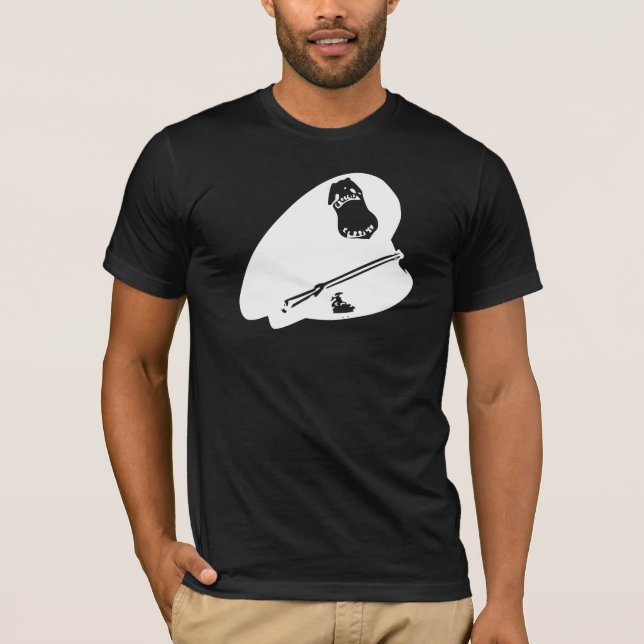 T-shirt Papa en cuir, les DOM, casquette de cannette de (Devant)
