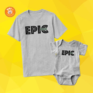 T-shirt Papa Épique Fête des Pères Homme Gris
