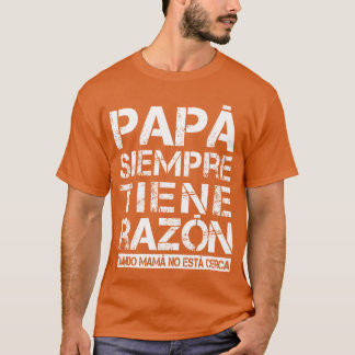 T-shirt Papa espagnol de la famille Fille Fils Père Day