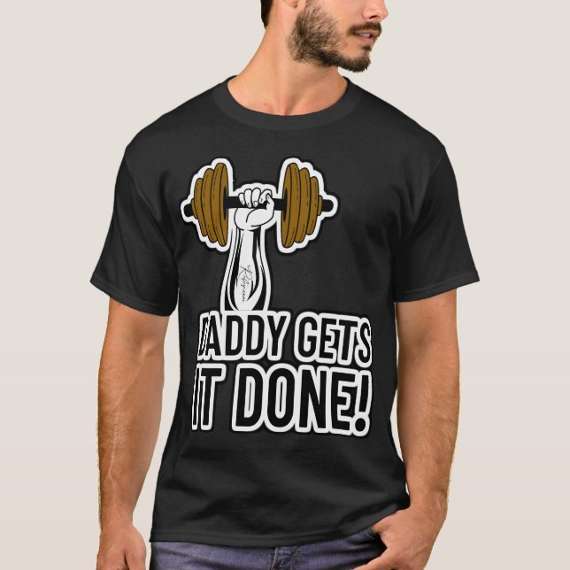 T-shirt Papa Est Fini ! Exercice de gym Body Builder (Devant)