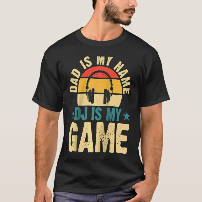 T-shirt Papa Est Mon Nom DJ Est Mon Jeu Raglan (Devant)