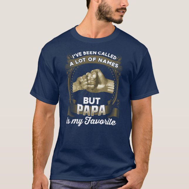T-shirt Papa est mon papa préféré Fête des pères d'anniver (Devant)