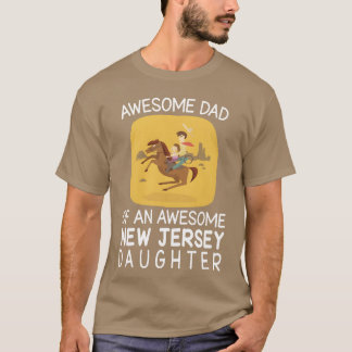 T-shirt Papa Et Fille Riding Cheval Joyeux Père Day v