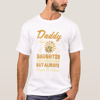 T-shirt Papa Et Fille Toujours Coeur Au Coeur - Pères