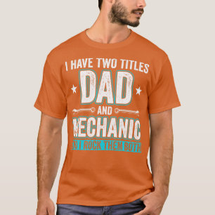 T-shirt Papa et mécanicien Funny Garage Fixation Voitures 