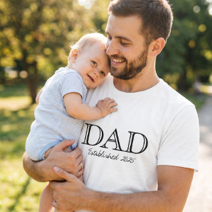 T-shirt Papa Établi Gras Noir Blanc