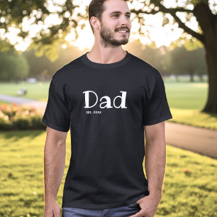 T-shirt Papa Établit Minimal Noir Blanc