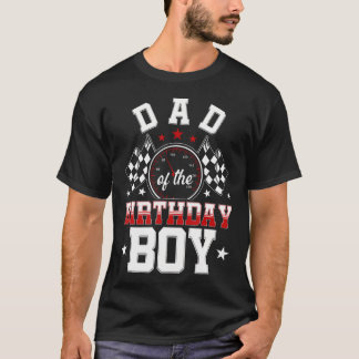 T-shirt Papa Fête de voiture de course du garçon d'anniver