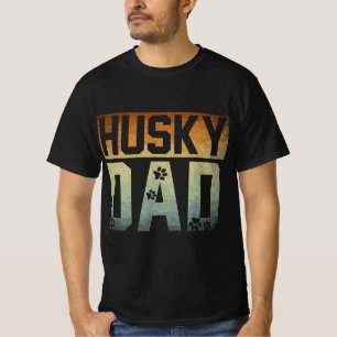 T-shirt Papa Fête des pères Animal Husky Papa Amoureux des