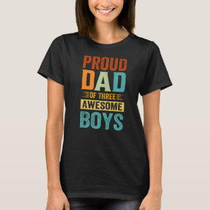 T-shirt Papa fier de trois garçons merveilleux Fête des pè