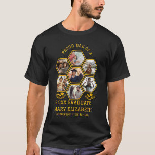 T-shirt Papa fier d'un diplômé de 20XX Collage de photos